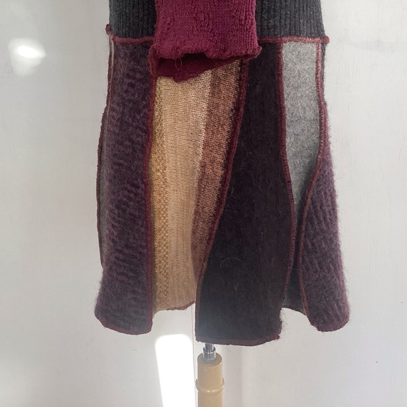 Boho whimsigoth cottagecore lagenlook dark Fairy upcycled hooded sweater tunic S - Picture 5 of 15